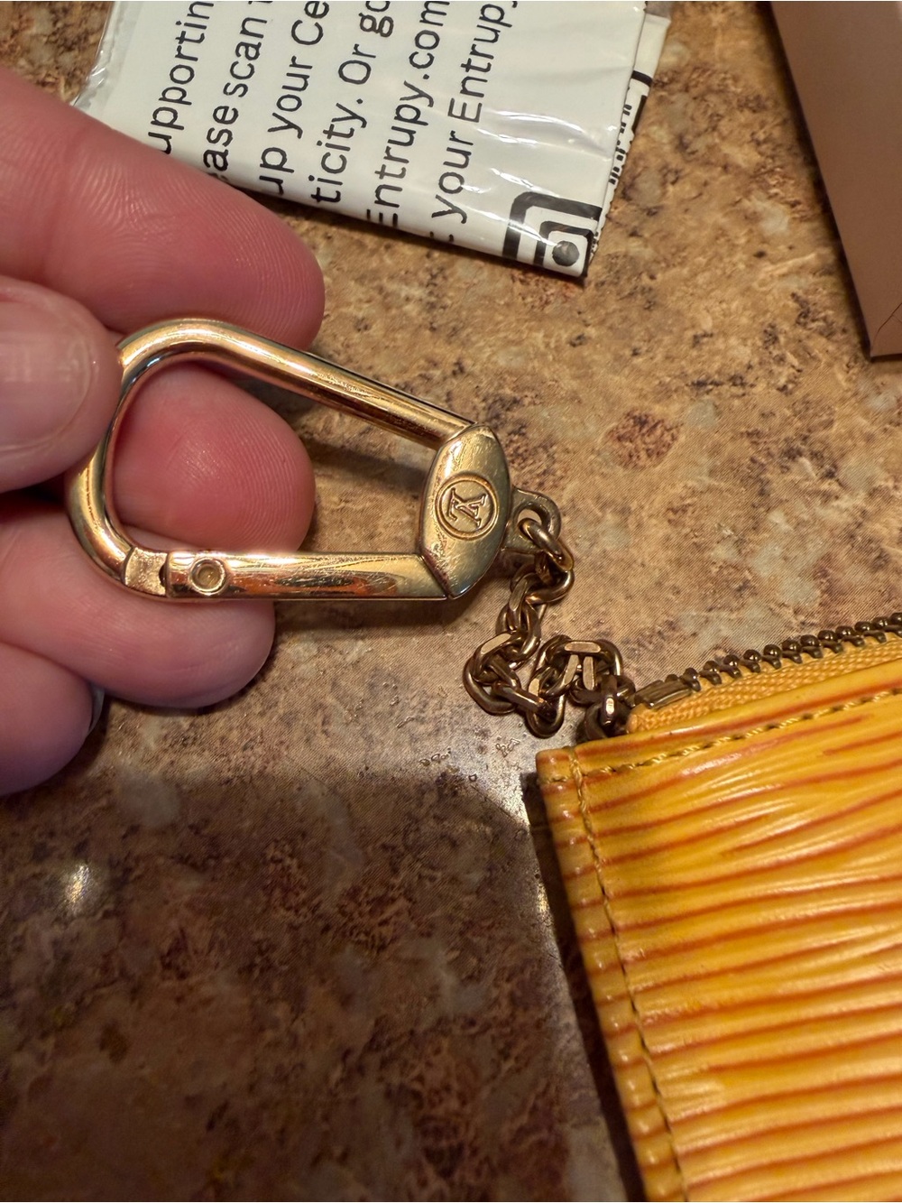Louis Vuitton Yellow Epi Leather Coin Pouch with Gold Hardware - Picture 5 of 5